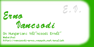 erno vancsodi business card